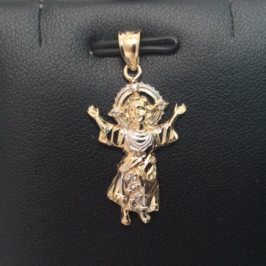 10k Yellow Real Gold Divino Nino Baby Jesus Charm Pendant 13gr 395$